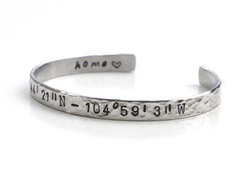 Custom Coordinates, Coordinate Jewelry, Latitude Longitude Bracelet, Coordinate Bracelet, Personalized Gifts Jewelry,Travel Jewelry
