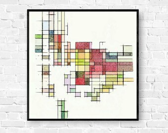 Mid Century Modern, Geometric Wall Art, Modern Art Print, Atomic Age, Retro Wall Art, Abstract Art Print, Mid Century Print, Geometric Art