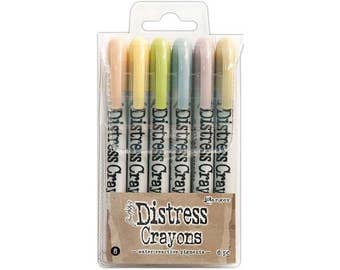 Ranger Set #8 Tim Holtz Distress Crayon Kit, 6 Color Assortment