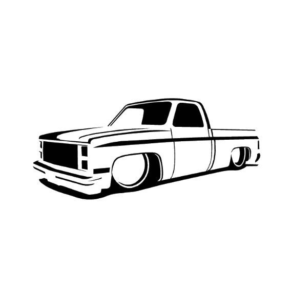 73-87 Chevy Truck Slammed Lowrider Dropped C10 Decal Choose