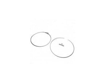 two hoops, 40 mm Silver 925
