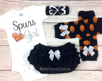 Bulls Girl Baby Basketball Outfit Cheerleader Game Day