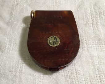 Vintage COTY Powder Compact - Coty 24 - Bright 74 Faux Tortoise Shell Compact