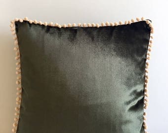 Dark Green Velvet Pillow CoverPillow Velvet18X18 Dark Green Pillow Designer Pillow Velvet Pillows Velvet CushionCover Dark Green SofaPillow