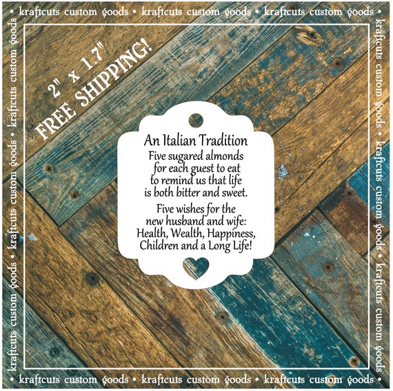 Jordan Almond Favor Tags #795 FREE SHIPPING!