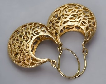 Victorian Earrings, Filigree Earrings, Gold Earrings, Lace Earrings, Unique Earrings, Wedding Earrings, Bridal Earrings, Statement Earrings
