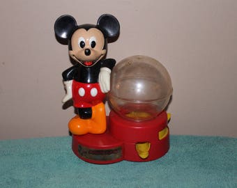 Vintage Wonderful World of Disney Mickey Mouse Bubble Gum Dispenser Machine