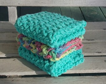 Crochet Dish cloths, wash cloths, kitchen decor. Ready to ship!