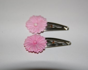 Little Pink Flower Hair Clip Set