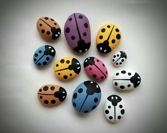 Hand Painted Ladybird Pebbles