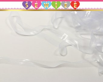 5, 10, or 20 yards 1/4" CLEAR TRANSLUCENT Elastic Tape Trim|Invisible Elastic Tape|Clear Tape|Clear Stretch Trim|Clear Elastic Flat V1007