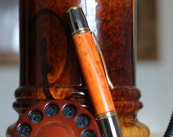 Gunmetal/Gold, Padauk Wood Gatsby Pen