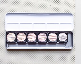 Iridescent Watercolors, Finetec Palette Watercolors Paint Box, school paint box