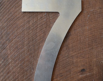 Industrial Salvage Silver Metal Number 7