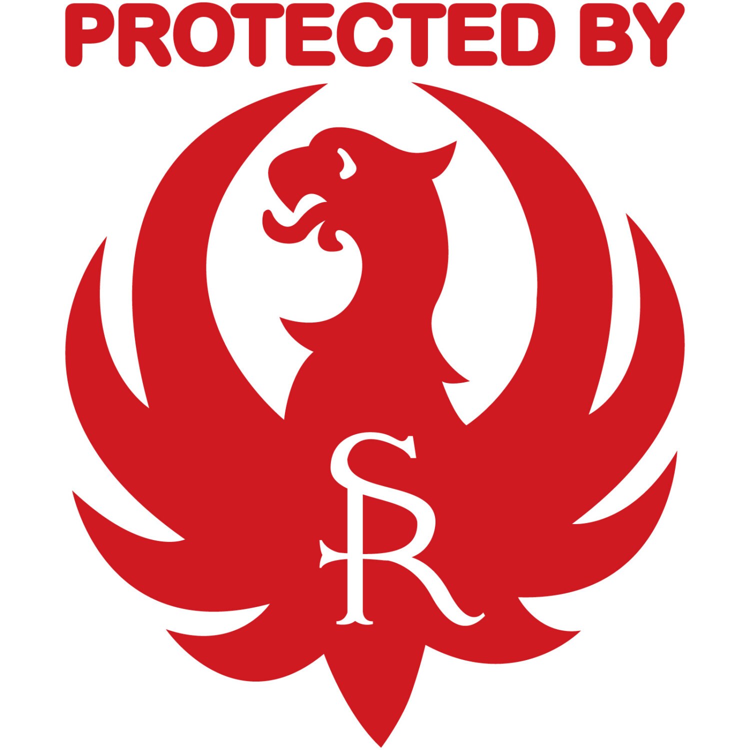 Protected By Sturm Ruger Decal Sticker Car Truck Window Laptop