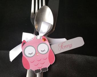 Place cards/OWL cutlery holder