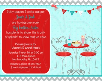 Soda Pop Ice Cream Baby Shower, Sprinkle Invitation, soda fountain invite, ice cream shop invite, soda fountain theme, icecream-Digital File