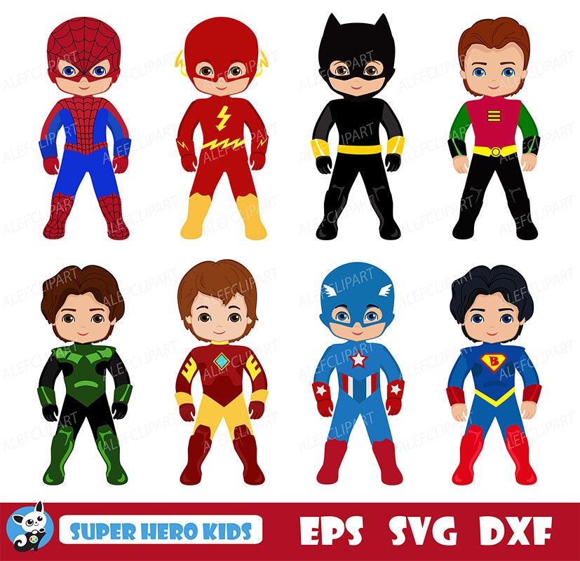 Download Boys in superhero costume. SVG, Silhouette Cut Files ...