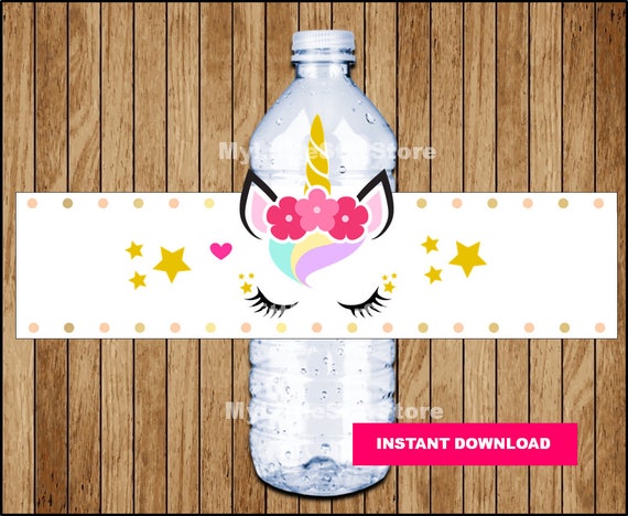 unicorn water bottle labels printable unicorn water labels