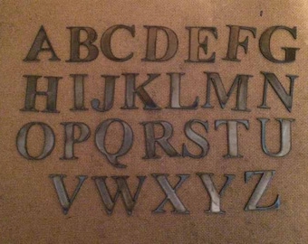 2" Tall Metal Letters Times roman font / Metal Steel Wall Art Ornament / 2 inch Letters Alphabet PER LETTER
