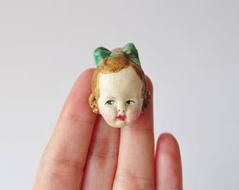 Handmade Creepy Cute Doll Brooch Greta