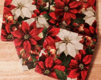 Poinsettia Coasters ~ Christmas Coasters ~ Winter Coasters ~ Drink Coasters ~ Tile Coasters ~ Holiday Coasters