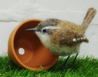 Needle felted wren, woodland creature for bird lovers, collectors item
