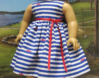 Nautical Dress for American Girl Doll