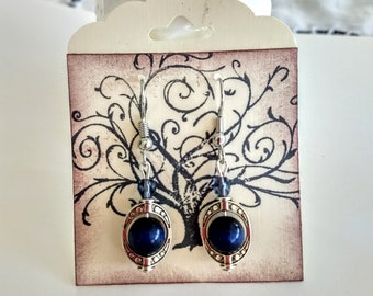 Blue cats eye earrings
