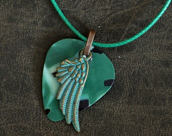 Guitar Pick Necklace - Angel Camouflage