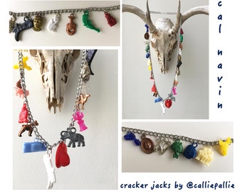Cracker Jack Necklace Vintage Collectable Charms 1920's - 1950's Fashion Accessory