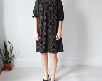 plus size vintage tent dress | black white polka dot dress, size US 12-16
