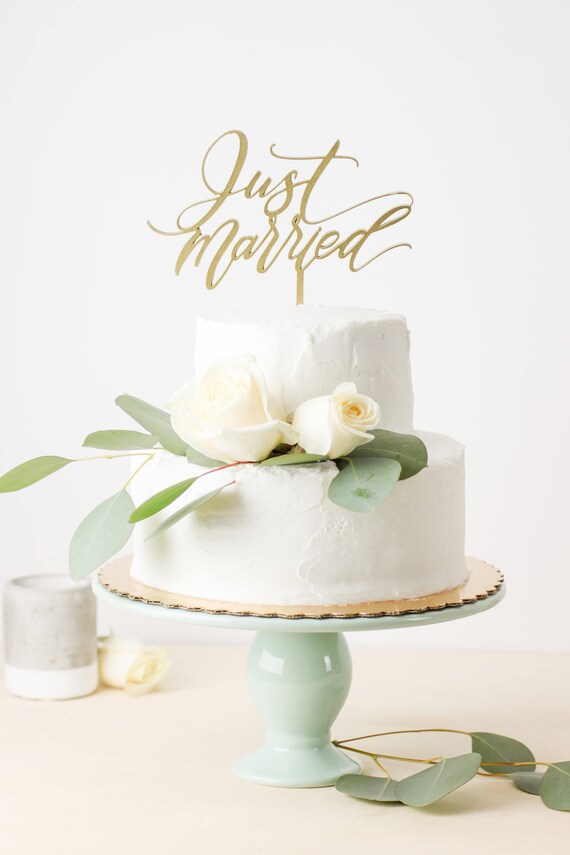 Just Married Cake Topper Wedding Cake Topper Laser Cut Just Married Cake Topper Wedding Cake Topper Laser Cut