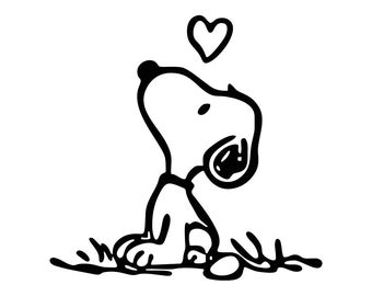 Snoopy Love Graphics SVG Dxf EPS Png Cdr Ai Pdf Vector Art Clipart instant download Digital Cut Print File Cricut vinyl heart