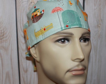 GiraffeCrossing,Men's Surgical Scrub Cap,Doctor's Scrub Hat, Chemo Cap, Biker's Hat