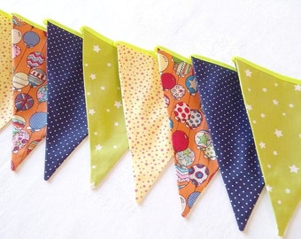 Bunting flags Fabric banner Flags banner Fabric garland Bunting garland Baby shower Fabric bunting flags