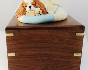 Small Blenheim Cavalier King Charles Spaniel Cremation Urn