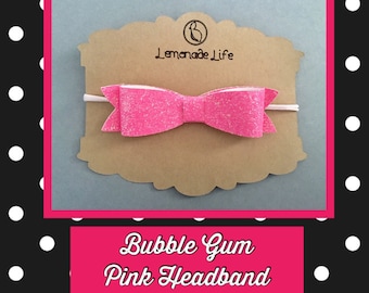 Bubble gum pink bow headband