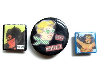 Fridge Flare, Funky Sassy Magnets Gift Set, Handmade Gift Set, Magnet Fridge Set