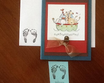 Welcome baby boy greeting card