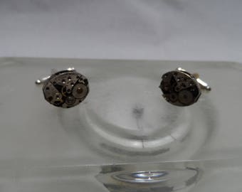 Jeweled Watch Movement Cuff Links