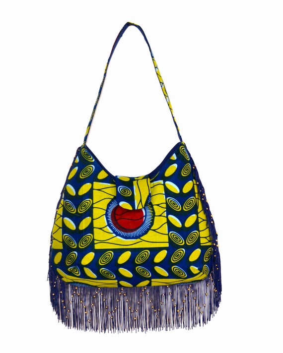 Ähnliche Artikel wie Beaded African Fabric Tote Bag auf Etsy