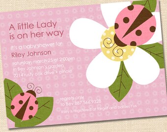 Little Ladybug Baby Shower Invitation, Pink Ladybug Baby Shower Invitation, ladybug baby shower, PRINTABLE, Lady bug baby shower