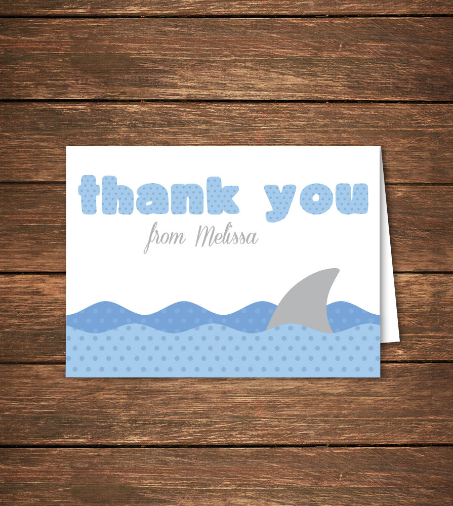 Shark Baby Shower Thank You Shark Thank You Note Shark Baby