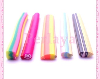 Mix of 5 fimo canes ice REF1545