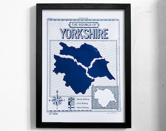 Ridings of Yorkshire | A3 Handmade Screenprint Poster