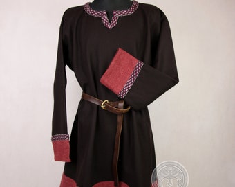 Tunic of Birka, Early Medieval Scandinavian tunic with woven trim Viking tunic Historical Pattern , for Viking Reenactors, Viking Costume