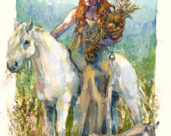 Epona- Goddess illustration print in multiple sizes