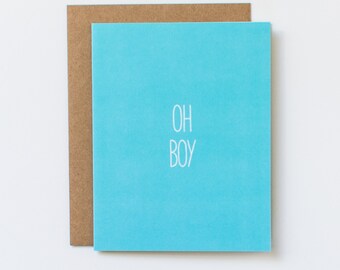 New Baby Card for Boy, Baby Boy Gift Card, Baby Shower Card for Boy, New Parent Card, Baby Blue Card, Congratulations Card, Oh Boy Card