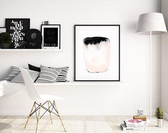 Abstract Painting "Vessel I" by Jules Tillman Fine Art Lustre Print modern abstract watercolor painting white soft pink black minimal